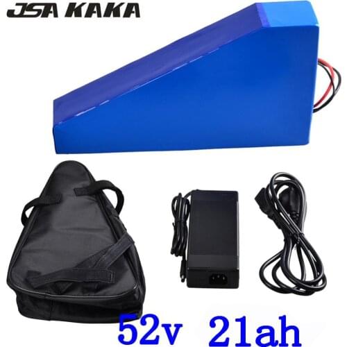 52V 20AH Triangle Ebike Battery 51.8V 20AH electric bicycle battery48V 51.8V 1000W 2000W Lithium Battery with 50A BMS+5A charger