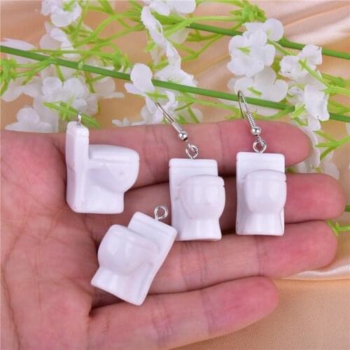 6pcs/pack Funny 3D Toilet Resin Charms Pendant for DIYEarring Keychain Jewelry Making
