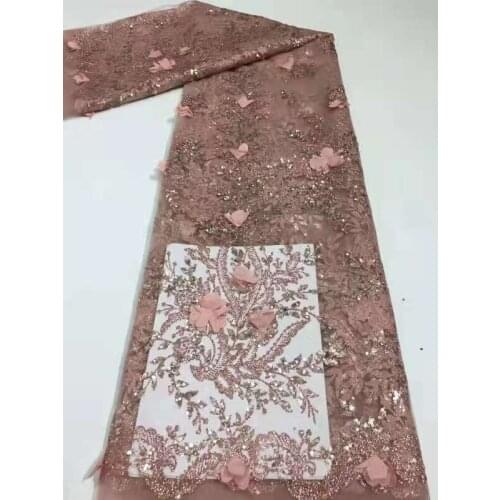 African Lace Fabric 2020 High Quality Lace French Lace Fabric With Sequins Nigerian Lace Fabrics For Wedding Sewing