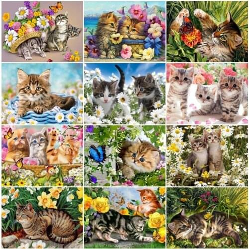 Diamond Embroidery Full Square/Round Display Cat 5D Diamond Painting Animals Picture of Rhinestones Diamond Mosaic Cross Stitch