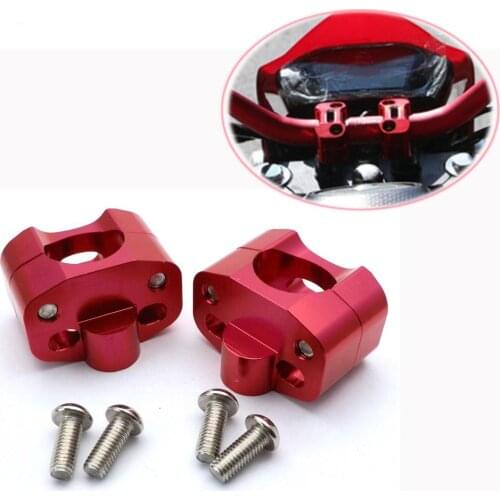 CNC Aluminum Fat Bar Clamps Motorcycle Handlebar Risers 28mm 1 1/8'' Adjustable for Honda Kawasaki Ducati Yamaha