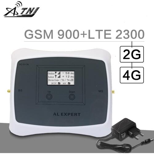 ATNJ 4G Signal Booster GSM 900 LTE 2300 MHz Cellphone Signal Repeater Band 40 TDD 70dB Gain 4G LTE 2300 Amplifier LCD Display