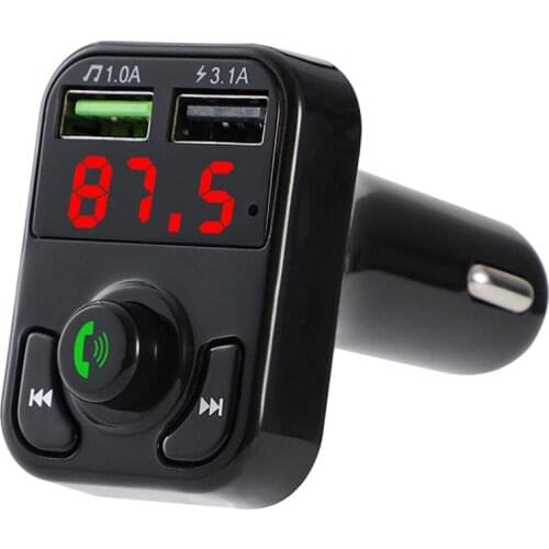 Dual Usb Car Fm Transmitter Bluetooth Hands-free Card Automobile Mp3 Player