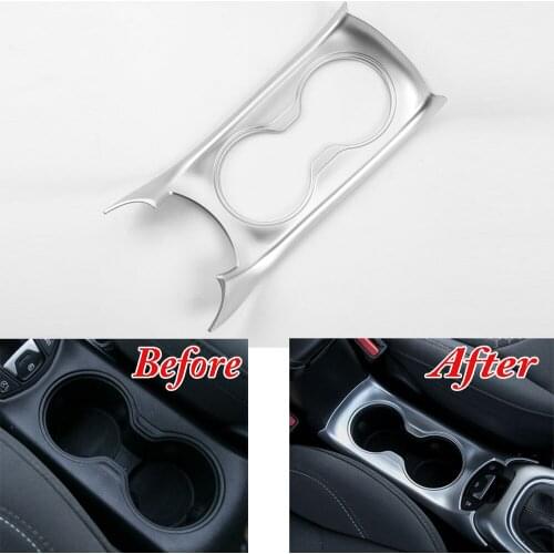 BBQ@FUKA 1pcs New Auto 4 Color Available Interior Water Cup Holder Decoration Cover Trim Fit For Jeep Compass 2017+ Car-Styling