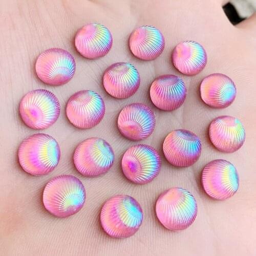 10mm Glitter AB Round Rhinestones Flatback Strass Appliques Resin Crystal Stones DIY Scrapbook Shell Beads 160pcs
