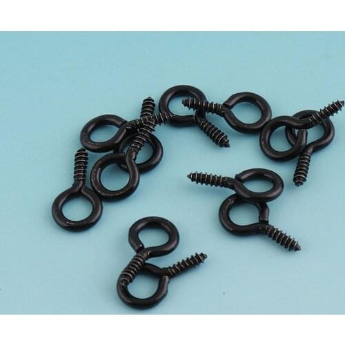 Black Eye pins 100pcs 15*8mm Screw Eye Hook for Pendants Metal Screw Eye Pins Silver Tone Eye Screw Bails Jewelry Making