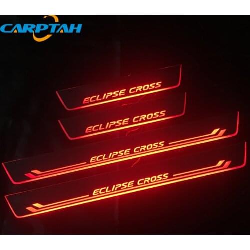 Carptah Pedal Car Exterior Parts LED Door Sill Scuff Plate Pathway Dynamic Streamer Light For Mitsubishi Eclipse Cross 2018 2019
