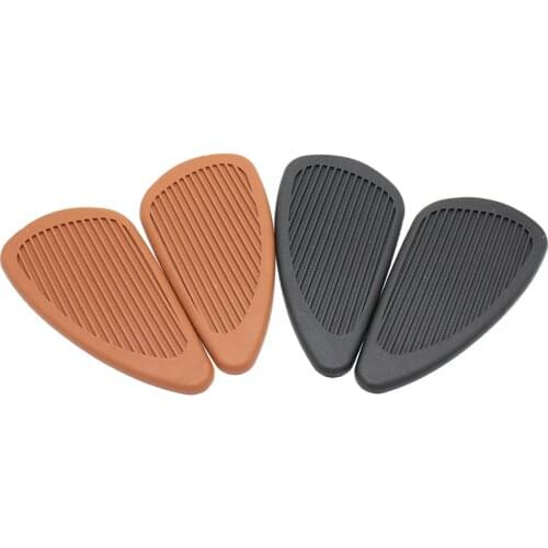 Black/Brown Motorcycle Rubber Vintage Gas Tank Knee Pads Side Panel Traction Pad Sticker For Harley Cafe Racer Classic Universal