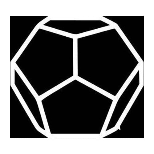 Black/Sliver Dodecahedron Decal Waterproof Removable Art Modern Rear windshield Decor Car Window S1025