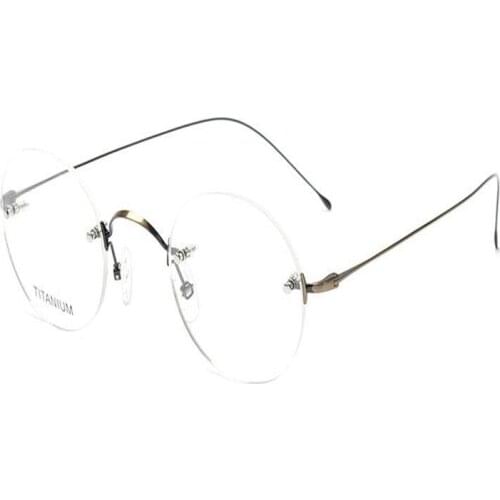Pure Titanium Unisex Rimless Retro Prescription Lens Optical Eyewear Brand Design Goggle Anti Fatigue Hyperopia Reading Glasses