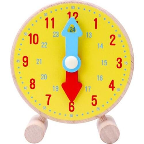 Montessori Hand Made Wooden Clock Toys For Kids Learn Time Clock Educational Toys Develop Intelligence Toys for Children
