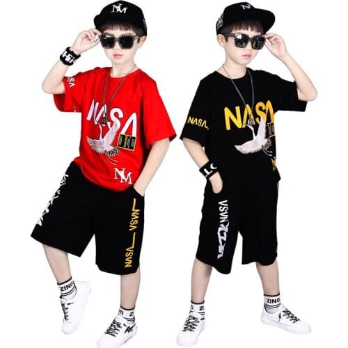 Children Kids Boys Summer Clothes Sets Red-crowned Crane T-Shirt Shorts Sport Suit Baby Boy Clothes Cotton Graffiti boys set