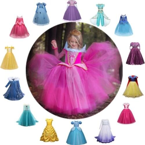 Girls Princess Costume For Kids Halloween Carnival Party Fancy Dress Up Children Christmas Disguise Clothes
