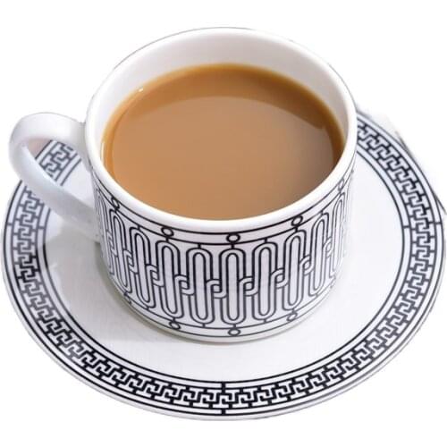 Elegant H Mark Golden Top Grade Bone China Coffee Cup European Tea Set And Saucer Afternoon Drinkware