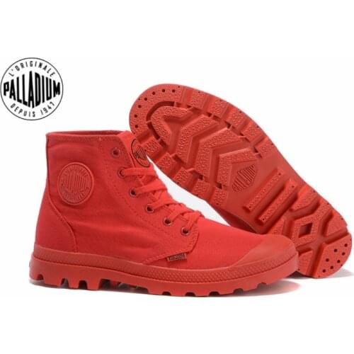 PALLADIUM Pampa Classic All Red Canvas Shoe Ankle Botas Cowboy Sneakers Boots Fashion Canvas Casual Shoes 40-44