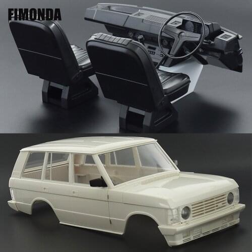 313mm Wheelbase ABS Hard Body Set / Instrument Desk Seat Interior for 1/10 RC Crawler Axial SCX10 Traxxas TRX4 Range Rover 1970