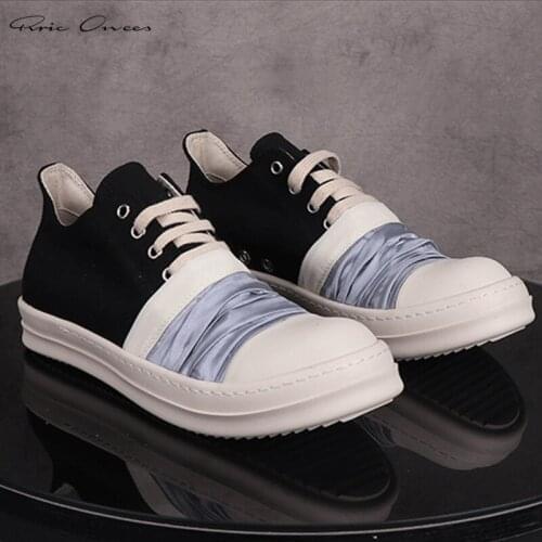 Rric owens High Street Brand RO Low Top Canvas Shoes Male Sneakers Men Shoes Mens CasualShoes Mens Summer Shoes Mens Sneakers