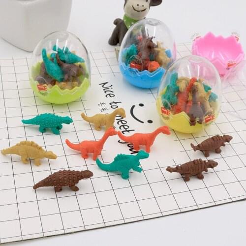 Novelty erasers sets 24 set kawaii detachable Eraser creative dinosaur eggs shape eraser Cute Gifts prizes for kids Stationery