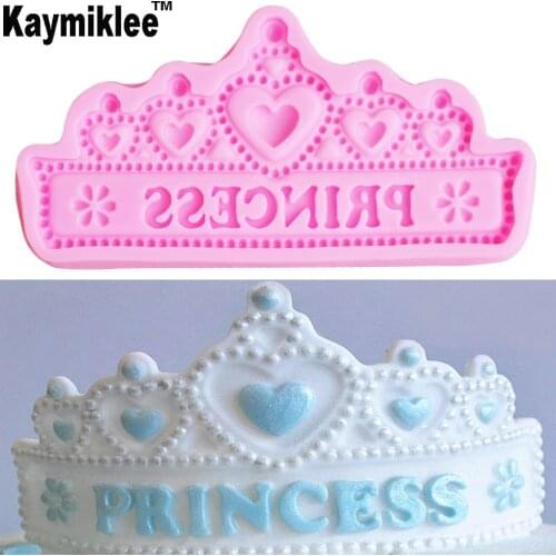 M657 Princess Crown Silicone Molds Wedding Cake Border Resin Gumpaste Fondant Cake Decorating Tools Cupcake Chocolate Molds
