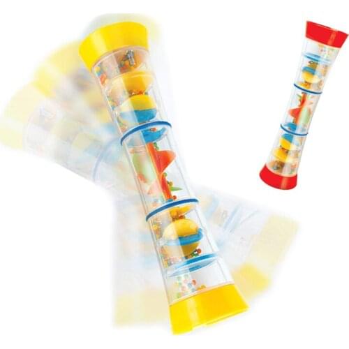 Toddler Montessori Material Hand Shaking Musical Toys Rainbow Hourglass Rainmaker Rain Stick Educational Instrument Toy For Baby