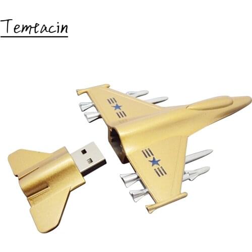 Metal USB Flash Drive Plane Airplane Pendrive 8G 16GB 32GB 64GB 128GB 256GB Handsome Fighter Pen Drive USB 2.0 Memory Stick Disk