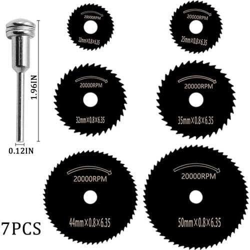 7pcs High Speed Steel Circular Saw Blade Set Dremel Tool For Metal Cutting Wheel Power Rotary Tool Set Wood Cutting Disc