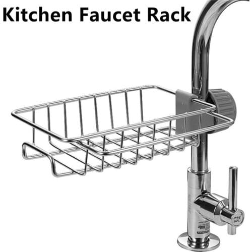Stainless Steel Faucet Rack Pool Rag ponge Dish Cloth Finishing Rack Drain Dry Rack Kitchen Accessories Kitchen Storage Shelf