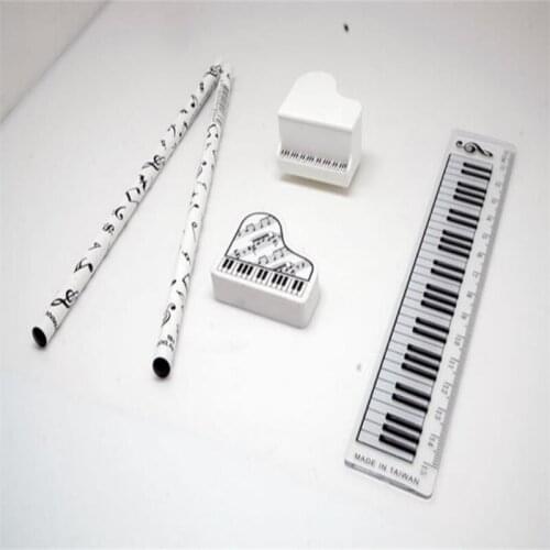 NEW!!! Creative Stationery Set Piano Keyboard Musical Note Pencil Music Pattern Eraser