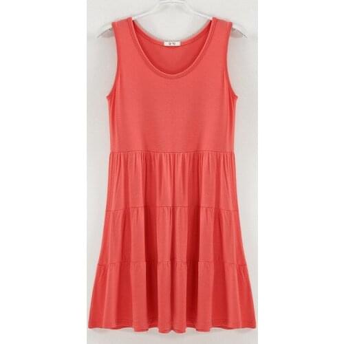 New women plus size casual dress 100%modal dresses vest tops tank tops sleeveless dress 9Colors excellent quality XL