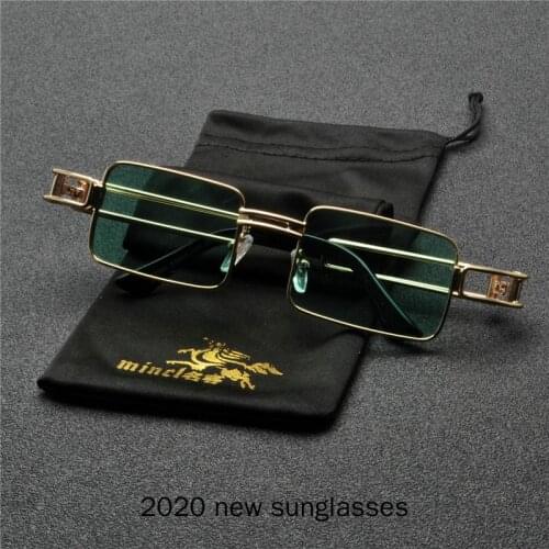 Vintage Metal Square Sunglasses Women Luxury Brand Big Frame Women Rectangle Green Red Sun Glasses Fashion Gradient Female NX