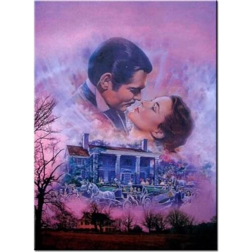 Full square/Round 5D Diy Diamond Painting Movie poster Gone with the wind Diamond Rhinestone Embroidery Home Decor Gift X116