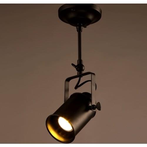 Loft Bar Wall Probe Industrial Pendant Light Black E27 Edison Lights Spotlights Clothes Store Ceiling Lamp
