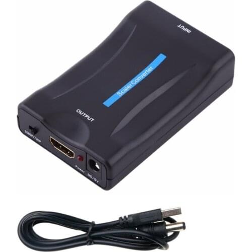 SCART To HDMI-compatible Video Converter 1080P Video Audio High End Converter AV Signal Adapter High Definition TV Receiver