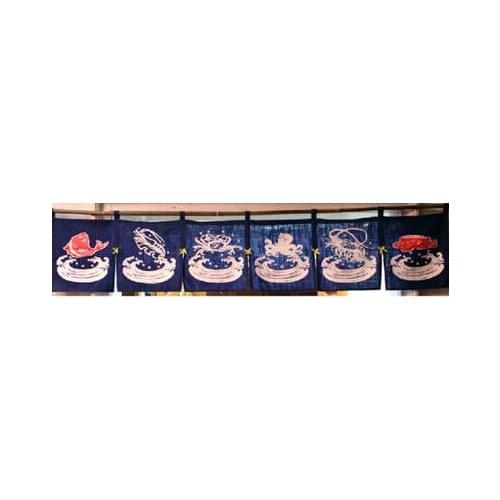 Customized Accept) Korea/Japan/China Sushi Restaurant Kitchen Hanging 6 Combine Linen Curtain-HAIXIAN(210x40cm)