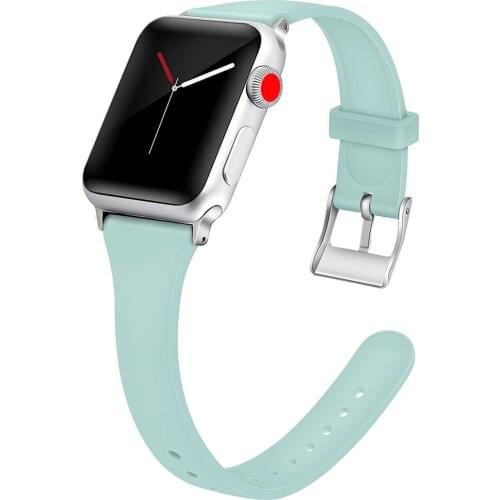 Fashion Apple Watch Strap 38 40 44 42mm Strap Solid Color Silicon T Shape Watchband for iWatch Series 4 3 2 1