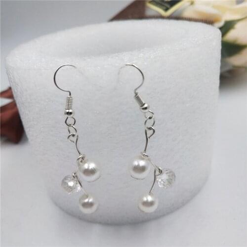 2019 New Brand Design silver Color Pearl Stud Earrings For Women Accessories Jewelry Wholesale