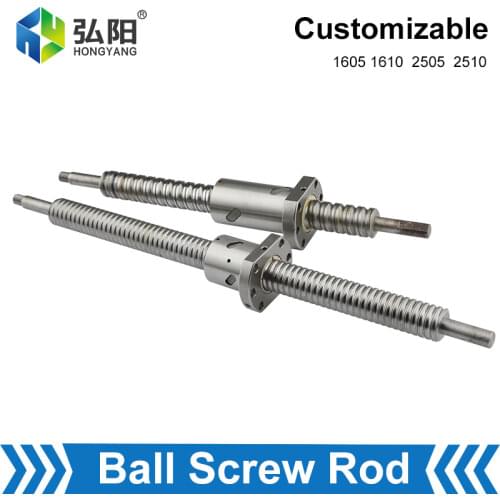 Ball Screw 1605 1610 2505 2510 With Ball Nut Guide Screw And BK/BF End Face Machining Sliding Table Linear Guide CNC Parts