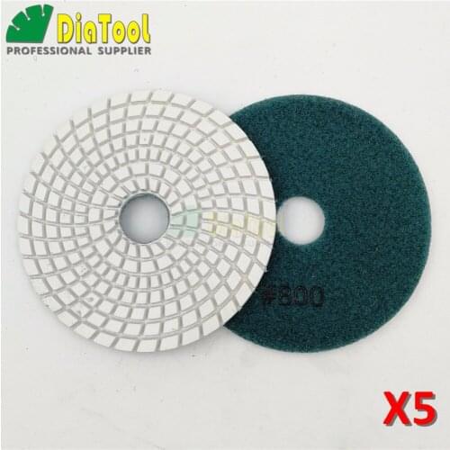 SHDIATOOL 10pk Dia100mm/4" Grit 800# Diamond Flexible Wet Polishing Pad Stone Sanding Disc Granite Marble Ceramic Polishing Disc