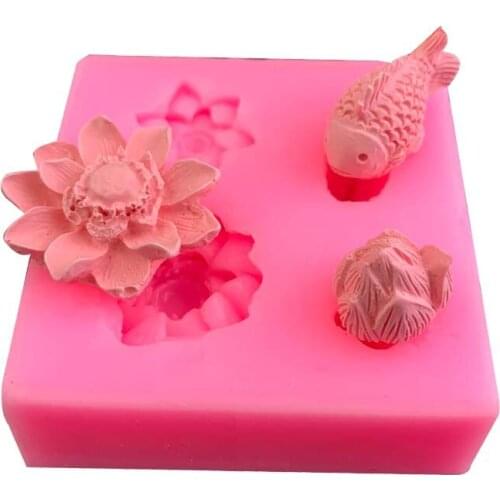 Lotus Small fish Silicone Mold Chocolate Cake Mold Baking Non-stick And Heat-resistant Kitchen Handmade Tools