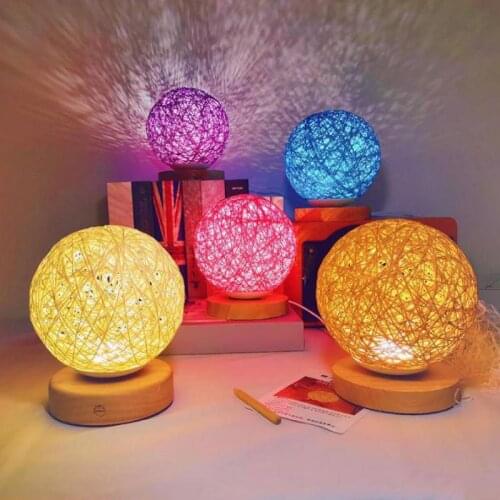 Rattan Led Table Lamp Star Sky Table Lamp Bedside Decoration Desk Lamp Chambre Bed Room Light Decoration Led Night Light