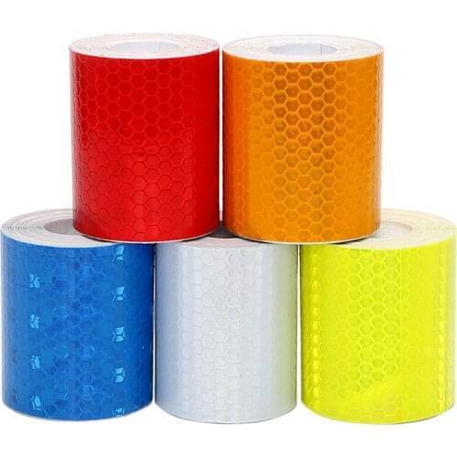 16Pcs/Lot 5x300cm Reflective Tape Warning Strip Motorcycle Cycling Car Stickers Driving Safety Protective Car Styling Stickers
