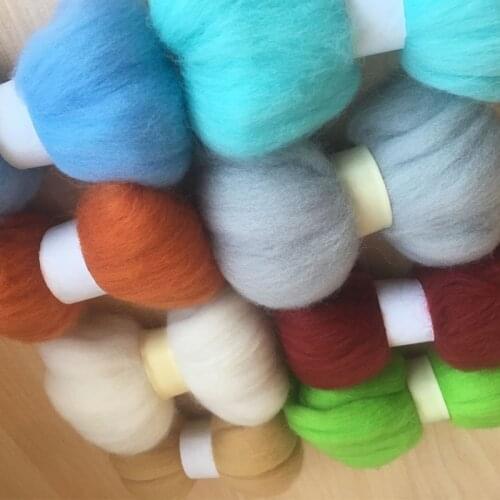 WFPFBEC wool for felting 80g 8colors 10g/color wool roving fiber needle felt