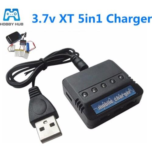 3.7v 5 in 1 Banlance Charger For Syma X5C Udi U818A WLtoys V686G toy RC toys DC 5V XT Plug 5 In 1 Lipo battery charger