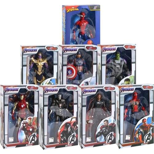 ZD Toys Marvel Avengers Spiderman Iron Man Captain America Thor Hulk War Machine Thanos 7" Action Figure Collection