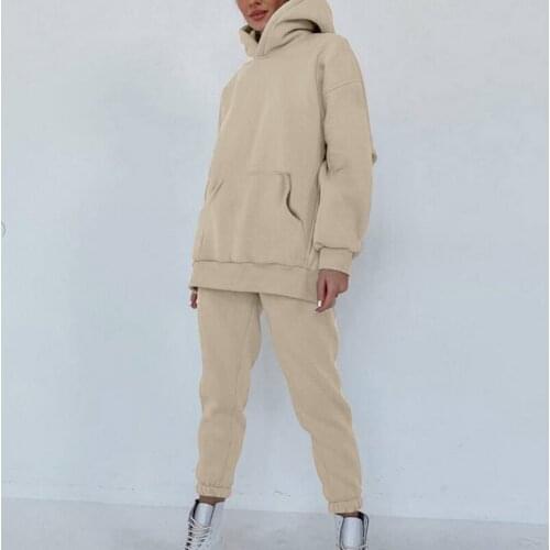 Two Piece Tracksuit Womens Set Casual Sweatshirt High Waist Pants Sports Suits Female 2021 Spring Autumn Lady Sets