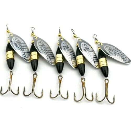 1PCS Fishing Lure High Carbon Steel Hooks Hard Metal Spoon Trolling Bait80mm Artificial Bait Wobbler Hard Bait Minnow VIB Lure