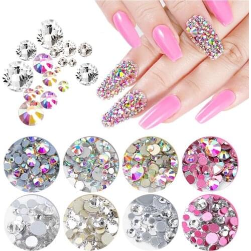 1440Pcs Glitter DIY 3D Flat Nail Art Rhinestone Sequins Decoration Manicure Tips glitter nail art decoration Nail Art Accessorie