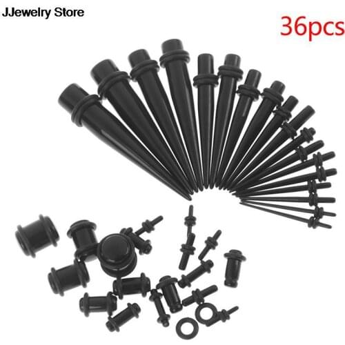 36pcs/set 1.6-10mm Ear Tunnel Plug Extending Rod Expander Set Expander Body Jewelry