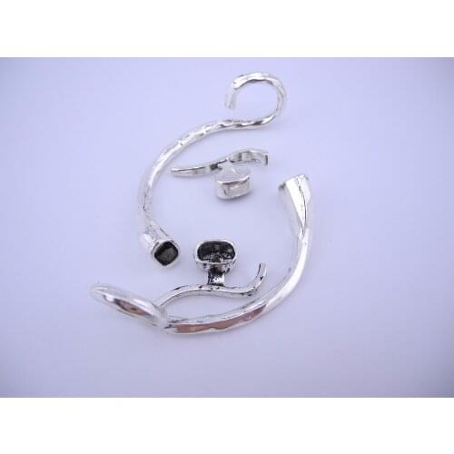 5 Sets 10.22x7.0mm Anti-Silver Half Cuff Bracelet Hook/Toggle Clasp For Licorice Leather/Leather Wrap Bracelet --CLP1263AS