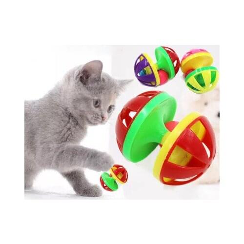 ABS Cat Play Toys Interactive Bell Rolling Ball Toy Pet Kittens Training Exerciser Toy(Random Color)